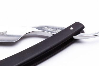 6/8" Ralf Aust French Tip  Straight Razor | Ebony Rosewood Scale w/ Silver Inlays