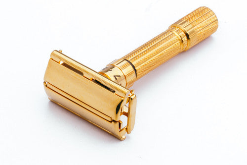 1959 Gillette $1.95 Fatboy Adjustable Double Edge Safety Razor 24K Gold Revamp