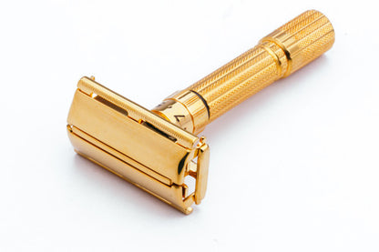 1959 Gillette $1.95 Fatboy Adjustable Double Edge Safety Razor 24K Gold Revamp