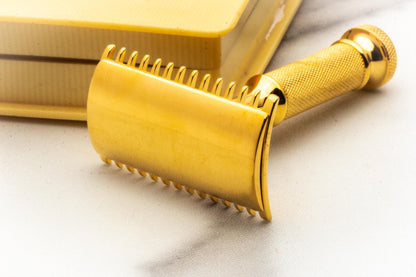 1917 Gillette Milady Décolleté DE Safety Razor Set in Ivory Case | 24K Gold Revamp
