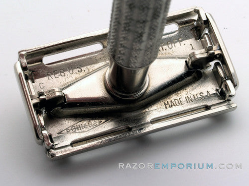 1957 C1 Gillette Flair Tip Super Speed Safety DE Razor | Factory Nickel Revamp