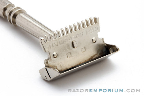 1930s Gem Micromatic TTO Single Edge Safety Razor Factory Nickel