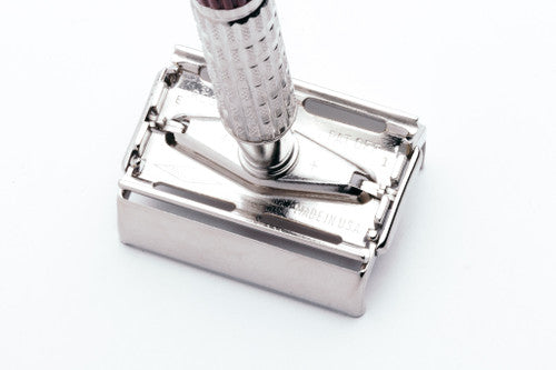 1959 E1 Gillette Red Tip Super Speed Double Edge Razor | Factory Nickel Revamp