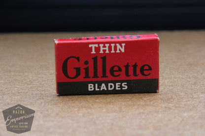 Gillette Thin Red Double Edge (4) - New Old Stock (NOS) Razor Blades