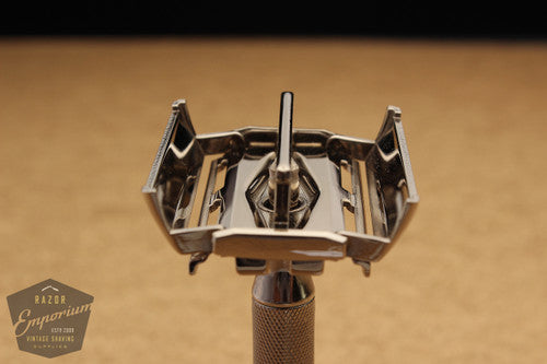 Gillette 1947-51 Notched DE Super Speed Safety Razor * Nickel REVAMPED