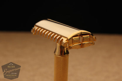 Gillette 1930's Sheraton Safety Razor TTO * 24K Gold REVAMPED