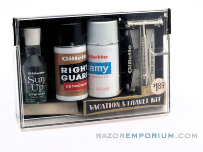 1966 Gillette L1 Flair Tip Super Speed Safety Razor Vacation & Travel Kit
