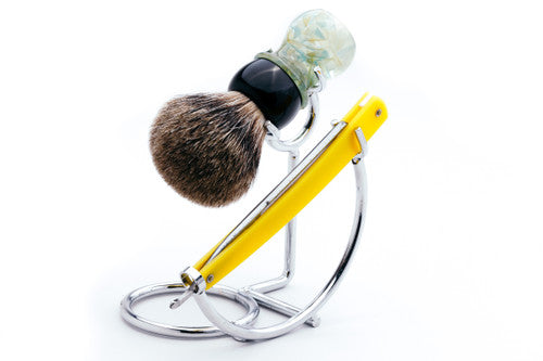 Brush & Straight Razor Stand  | Chrome