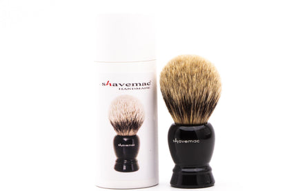 Shavemac | Silvertip Badger Shave Brush With Black Handle