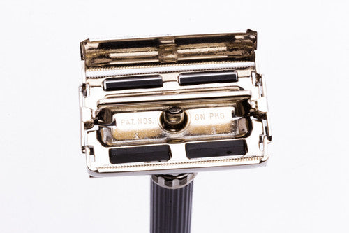 1977 Gillette Super Adjustable "Black Beauty" Safety Razor Factory Nickel