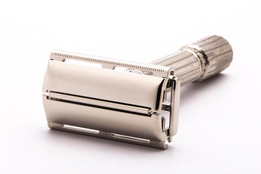 1959 E4 Gillette Fatboy  TTO Adjustable Double Edge Safety Razor  | Factory Nickel Revamp