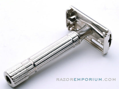1955 A1 Gillette President Safety Razor Rhodium Revamp w/ Case & Bladebank