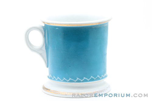 Vintage Gold and Blue Butterfly Shaving Mug