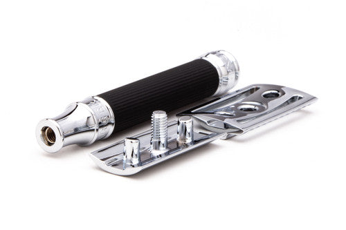 Edwin Jagger DE86RC-14BL Black Rubber Coated Handle Chrome Plated Safety Razor #4