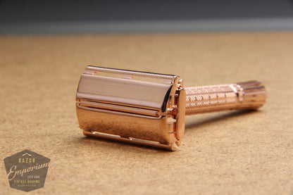 Gillette 1965 Flair Tip DE Super Speed Safety Razor K1 * ROSE GOLD REVAMPED