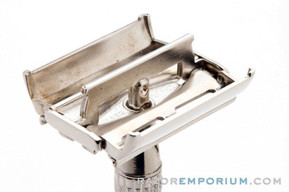 1955 Gillette Red Tip Heavy Super Speed DE Safety Razor Rhodium Revamp