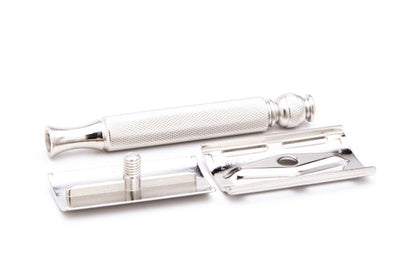 1954 Z3 Gillette Ball End Tech DE Safety Razor | Factory Nickel Revamp