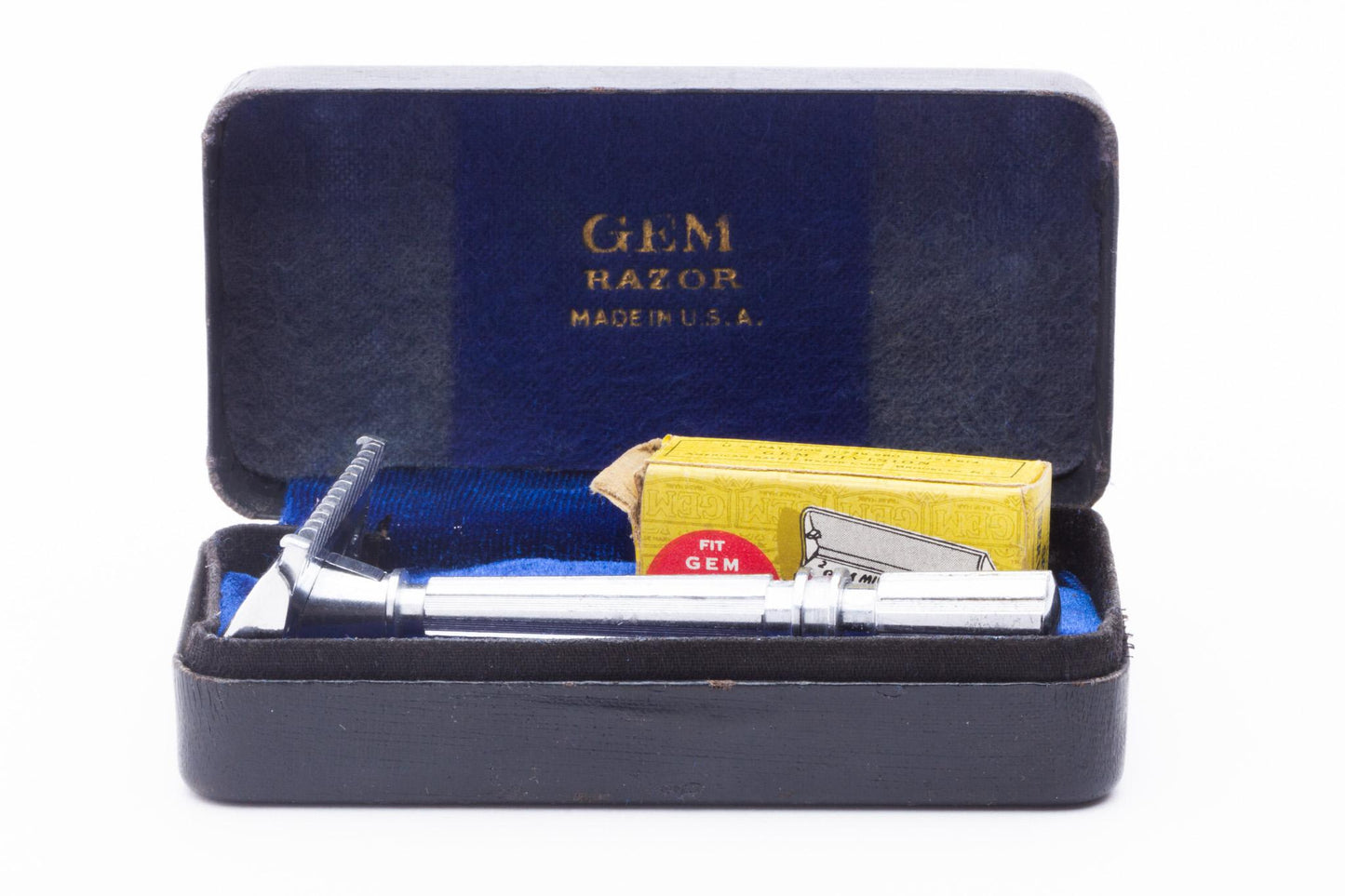 1940's Gem Micromatic "Bullet Tip" Single Edge Safety Razor Set | Original Condition