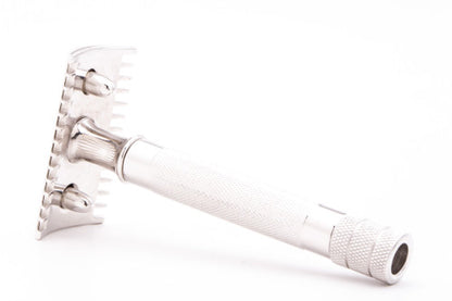 1919 Gillette Single Ring Old Type Safety Razor With Replica Handle - Rhodium Revamp