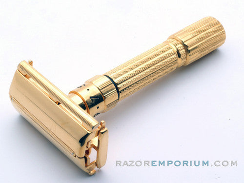 1961 G1 Gillette $1.95 Fatboy Adjustable Safety Razor 24K Gold Revamp