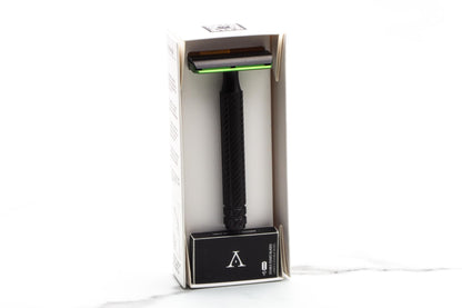 Ayslworth Razor | APEX-AL Double Edge Safety Razor -  Jet Black Gamer Green Classic  V2