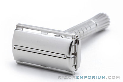 1959 Gillette Flare Tip Super Speed DE Safety Razor Factory Nickel Revamp E1