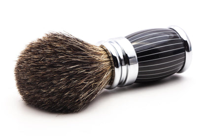 Plisson 1808 | Retro Lacquered and Chrome Finished Russian Gray Badger Shaving Brush