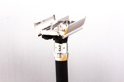 1981 B4 Gillette Super Adjustable "Black Beauty" DE Safety Razor | Rhodium Revamp