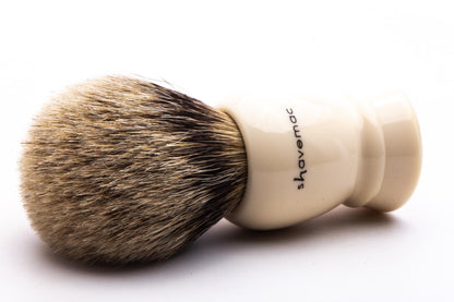 Shavemac | Silvertip Badger Shave Brush With Faux Ivory Handle