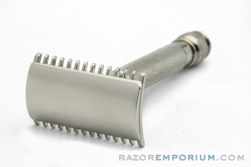 1920's Gillette Old Type Ball End Double Edge Safety Razor with Replica Handle | Factory Nickel Revamp