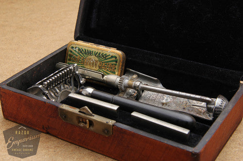 Kampfe Bros. 1912 Style Star SE Safety Razor w/ Wood Handle & Accessor ...