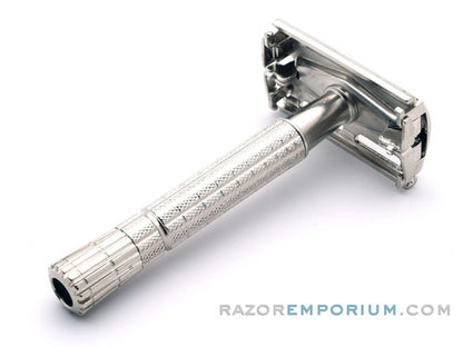 1959 E2 Gillette Flair Tip Super Speed Safety DE Razor | Factory Nickel Revamp