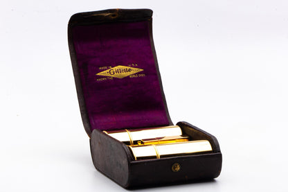 1917 Gillette Gold Single Ring Old Type Travel Combination Set | 24K Gold Revamp