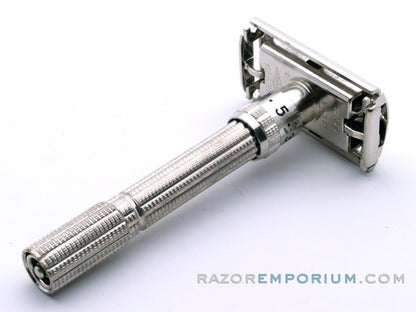 1962 h3 Gillette Slim Adjustable DE Safety Razor w/ Black Case