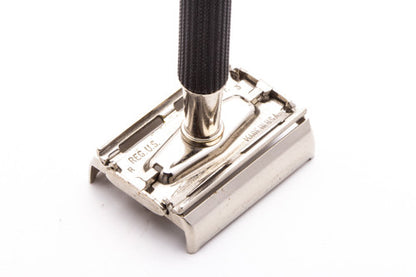 1971 R3 Gillette Black Handle Super Speed Safety Razor | Factory Nickel Revamp