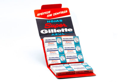 NOS Gillette Super Blue Blades - Made in Argentina - Double Edge Razor Blades