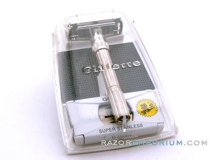 1962 h3 Gillette Slim Adjustable DE Safety Razor w/ Black Case