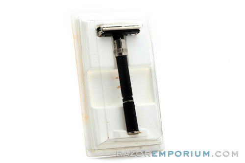 1981 Gillette Super Adjustable "Black Beauty" DE Safety Razor Set B4