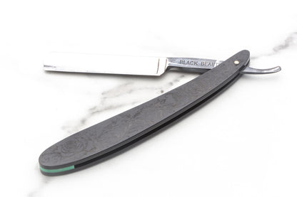 4/8" Vintage Restored Sperry & Alexander Co. Black Beauty Straight Razor With Rose Etched Scales