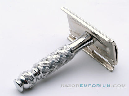 1970 P2 Gillette Ball End Tech Travel Spiral Handle Razor Marcus Regs w/ Blades & Case