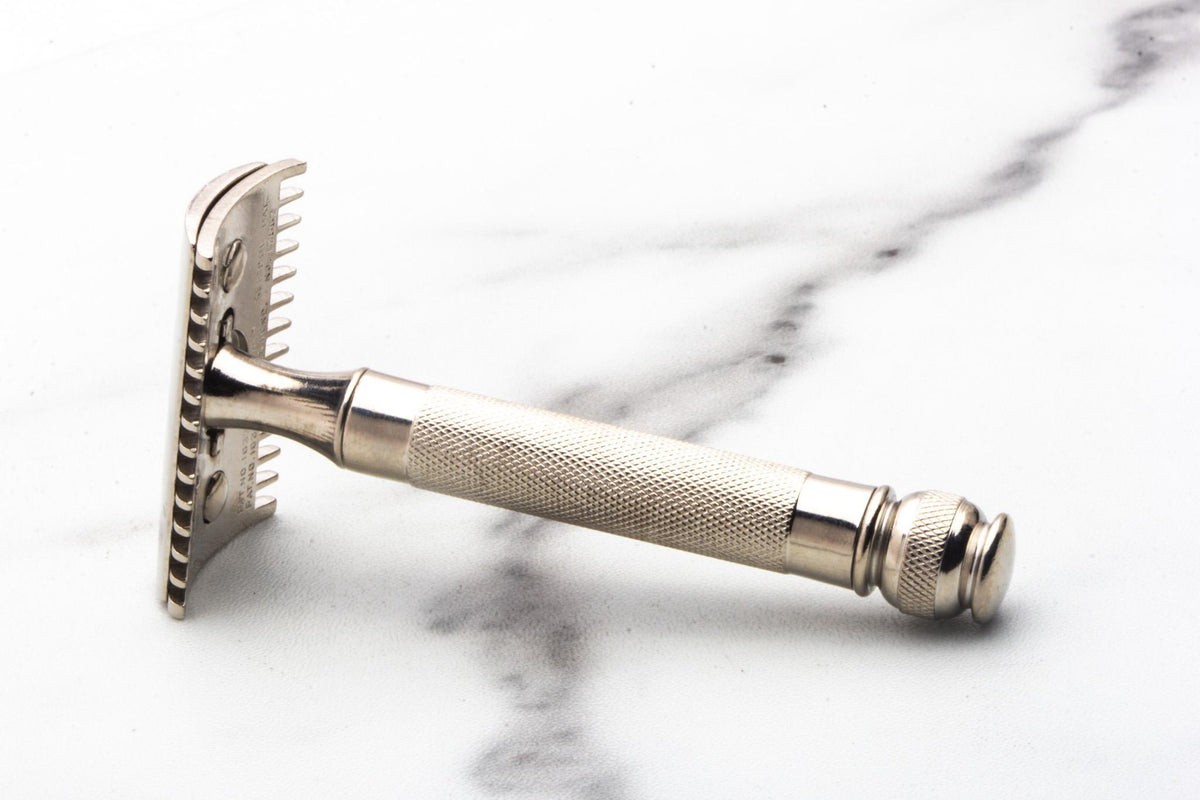 1930's Gillette Goodwill Short Comb Ball End Double Edge Safety Razor | Factory Nickel Revamp