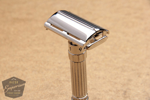 Gillette 1959 Fatboy Adjustable TTO Safety Razor E4 **  Rhodium REVAMPED