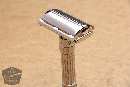 Gillette 1959 Fatboy Adjustable TTO Safety Razor E4 **  Rhodium REVAMPED