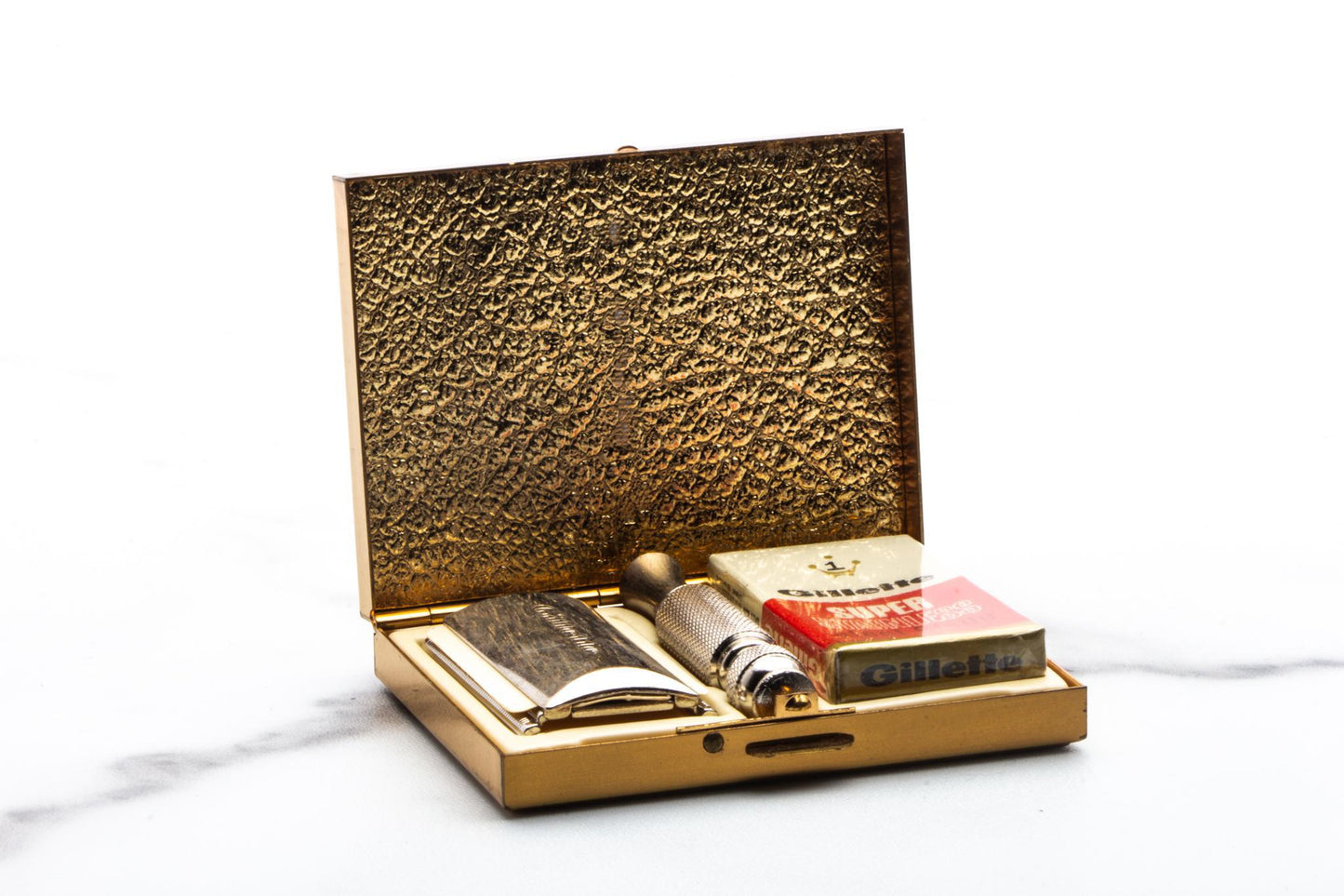 1966 L1 Gillette Ball End Travel Double Edge Safety Razor Set | Original Condition