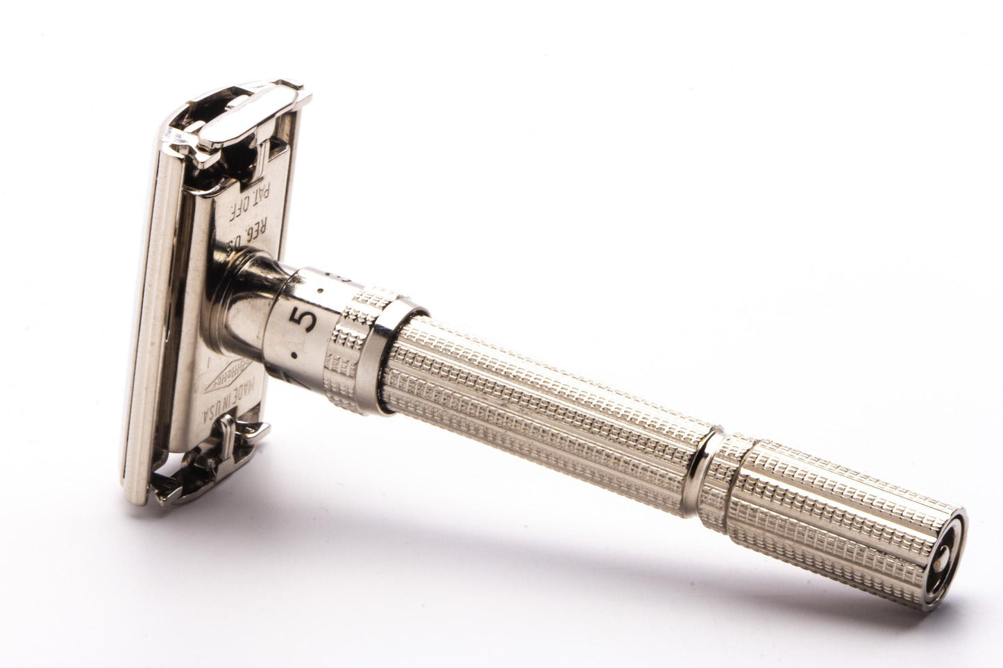 1967 M1 Gillette Slim Adjustable TTO Double Edge Safety Razor | Factory Nickel Revamp