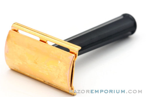 1940s Gillette WWII Gold Bakelite Handle Tech DE Razor Set