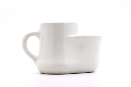 White Vintage Scuttle Shaving Mug