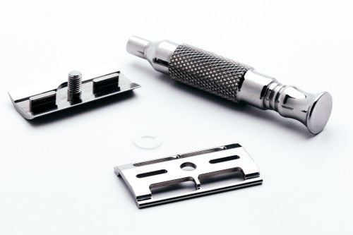 Titanium P076 Solid Bar 3 Piece Saftey Razor - Polished