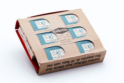 New Old Stock - 100 Gillette Super Blue Blades - Made in Argentina - Double Edge Razor Blades