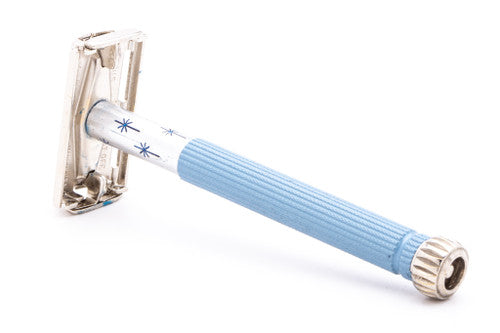 1969 Gillette O3 Blue Star Lady Gillette Double Edge Safety Razor